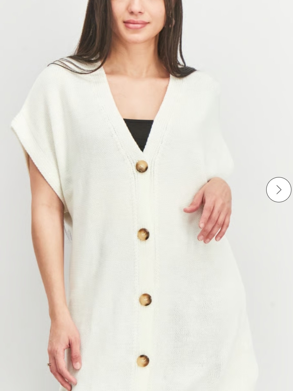 ASOS DESIGN women's knitted short-sleeve cardigan in cream